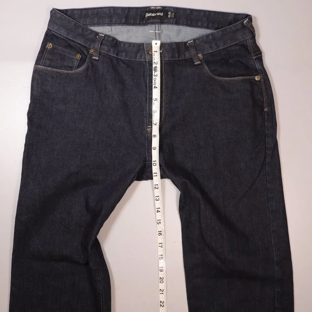 Betabrand Commuter Jeans Blue Denim Straight Leg Slim Reflective Mens 34x30